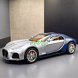 Машинка Bugatti Atlantic іграшка моделька металева з парогенератором димом 20 см Темно-синій (60744), фото 4