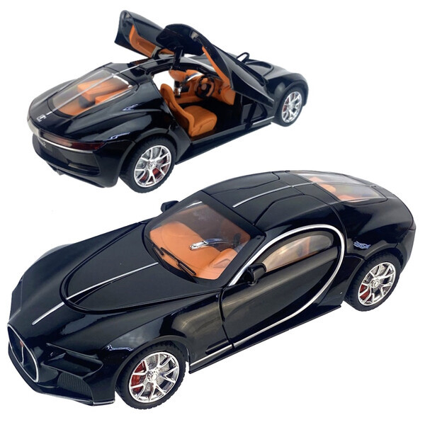 Машинка Bugatti Atlantic іграшка моделька металева з парогенератором димом 20 см Чорний (60745)