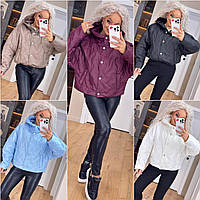 Жіночі демісезонні куртки 4418-ді Стильна демісезонна жіноча куртка-вітровка з капюшоном