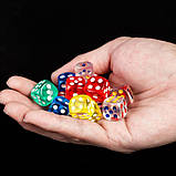 Акрилові гральні кубики кості Rainbow 9 штук в пластиковому кейсі, фото 4