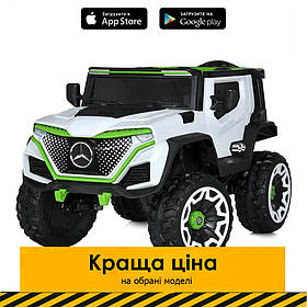Електромобіль джип Mercedes (4 мотори по 25W, 12V10AH, музика, світло, пульт 2,4G) Bambi M 5912EBLR-1 Білий