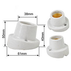 Патрон керамічний косий Е27 кутовий