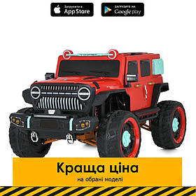 Електромобіль Джип дитячий (4 мотори 45W, MP3, USB, акум 12V12AH, пульт 2,4G) Bambi Jeep M 5831EBLR-3 Червоний
