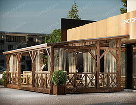 Веранда з дерева LNK для літнього кафе 7,9 х 4,3