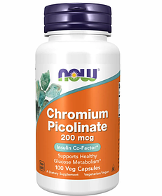 Піколінат Хрому Chromium Picolinate 200 мкг NOW Foods 100 капсул