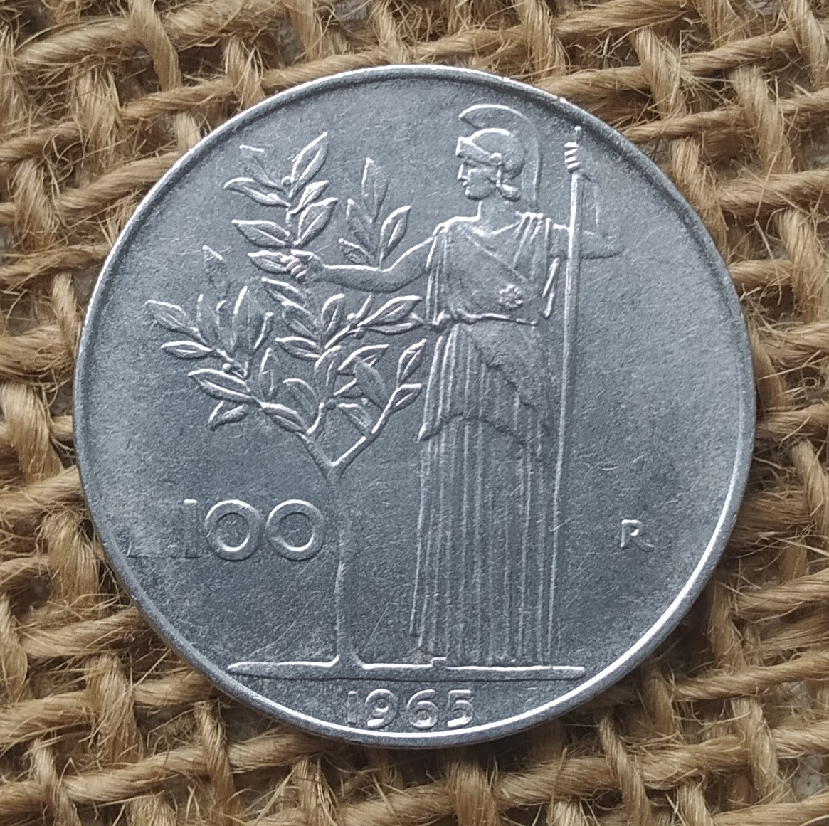 100 лiр 1965 року. Iталiя