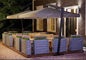 Літнє кафе «Тип 2 із парасольками» Подіум 4 х 6 м