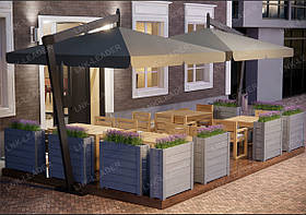 Літнє кафе «Тип 2 із парасольками» Подіум 4 х 6 м