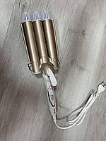 Щипці-плойка потрійна для завивки волосся з регулюванням температури Gemei