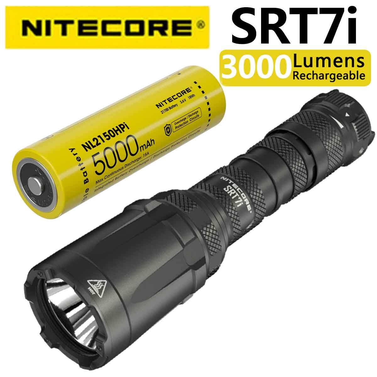 Ліхтар NITECORE SRT7i + 5000mAh батарея (3000LM, Luminus SFT-70, 580 метрів, USB-C, IP68, Тактичне кільце)