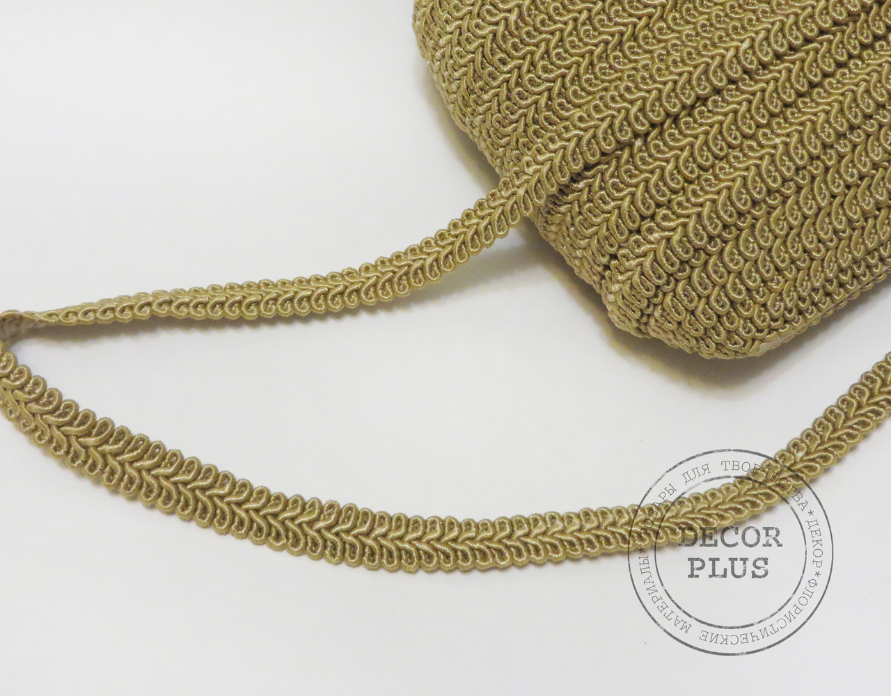 Тасьма декор. "В'юнок" 1,2 см темно-бежевий, фото 1