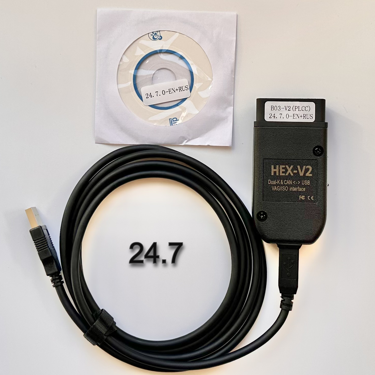 Вася діагност 24.7 Російська версія vcds HEX + CAN Діагностичний адаптер VCDS для ваг VAG