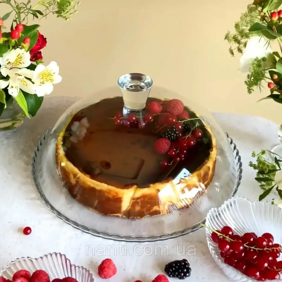 Блюдо 32 см PASABAHCE PATISSERIE з кришкою скло арт. 95198