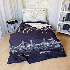 Бязева постільна білизна Нічне місто матеріал хорошої якості Голд Люкс полуторна (BL1.5-400)