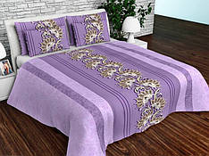 Комплект постільної білизни фіолетовий Бязь Голд Люкс у подарунок з малюнком 150х220 см (BL1.5-418)