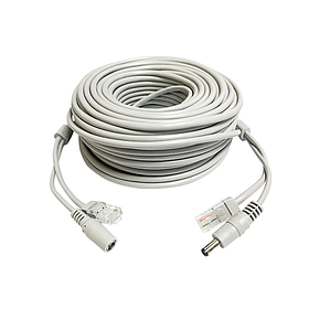 Комбінований патчкорд RJ-45 + DC, звита пара, довжина 40 м, сірий, для IP-камер і мережевого обладнання Q25