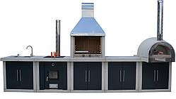 Вуличний камін-барбек "Гарден Шеф" із фасадами Комплект XL