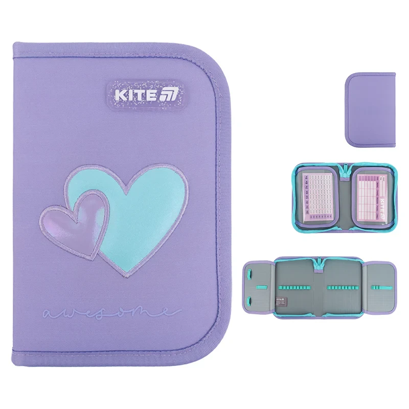 Пенал Kite 1відділеня 2відвороти без наповнення Kite Awesome K25-622-5, фото 1
