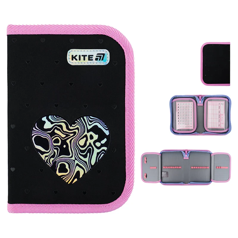 Пенал Kite 1відділеня 2відвороти без наповнення Kite Love is K25-622-3