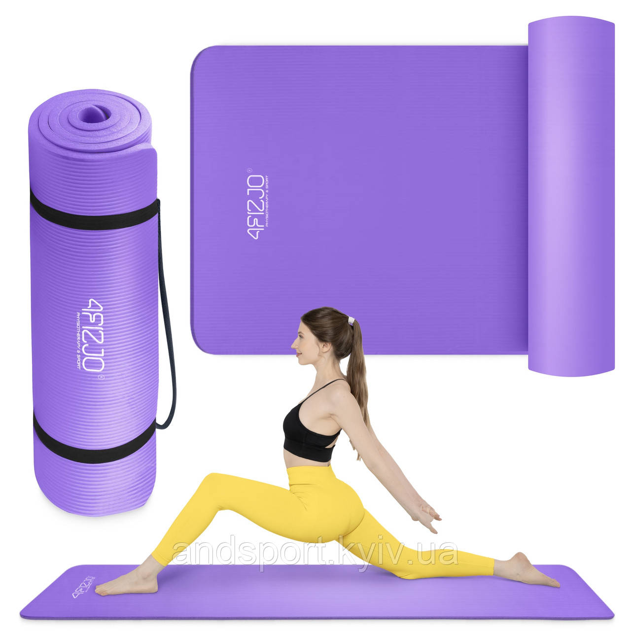 Килимок (мат) спортивний 4FIZJO NBR 180 x 60 x 1 см для йоги та фітнесу Violet (P-5907222931530)