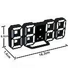 Світлодіодний годинник 3D ALARM CLOCK JT-2022 чорний сині цифри, фото 3