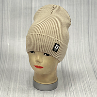 М 89020. Шапка з флісом  для дівчинки, підлітка  "D",  різні кольори 4-15 років