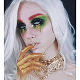 Білі Кольорові Контактні Лінзи Сітка  | Лінзи для краси ( Нульовки ) | Крейзі/Косплей/Хелловін| Для світлих – чорних очей, фото 4