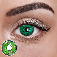Зелені Кольорові Контактні Лінзи Дарк Грін  | Лінзи для краси ( Нульовки ) |  Крейзі/Косплей/Хелловін| Для світлих – чорних очей