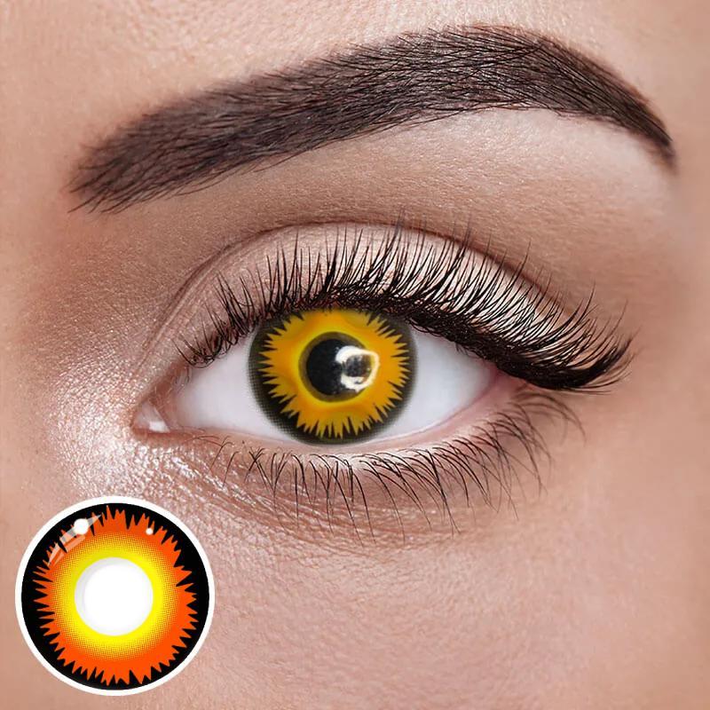 Карі Кольорові Контактні Лінзи Медові | Лінзи для краси ( Нульовки ) | Крейзі/Косплей/Хелловін| Для світлих – чорних очей, фото 1