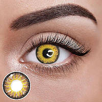 Карі Кольорові Контактні Лінзи Айс Голд  Лінзи для краси ( Нульовки ) | Натуральні-Природні | Для світлих - чорних очей