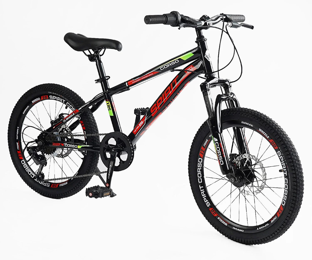 Велосипед дитячий 20" CORSO «SPIRIT» ST-20316 , сталь, 7 швидкостей, дискові гальма