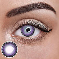 Фіолет 2 — Фіолетові Кольорові Контактні Лінзи від ELITE Lens® | Лінзи для краси ( Нулівки) | Крейзі/Коплей Фіолетовий, Лінзи для