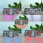 Світлодіодний годинник 3D ALARM CLOCK JT-2022 чорний сині цифри, фото 4