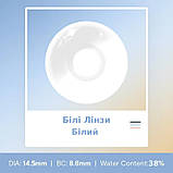 Білий – Білі Кольорові Контактні Лінзи від ELITE Lens® | Лінзи для краси ( Нульовки ) | Крейзі/Косплей, фото 2