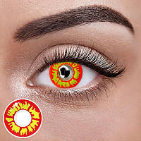 Жовті Кольорові Контактні Лінзи Жовті | Лінзи для краси ( Нульовки ) | Крейзі/Косплей/Хелловін| Для світлих – чорних очей