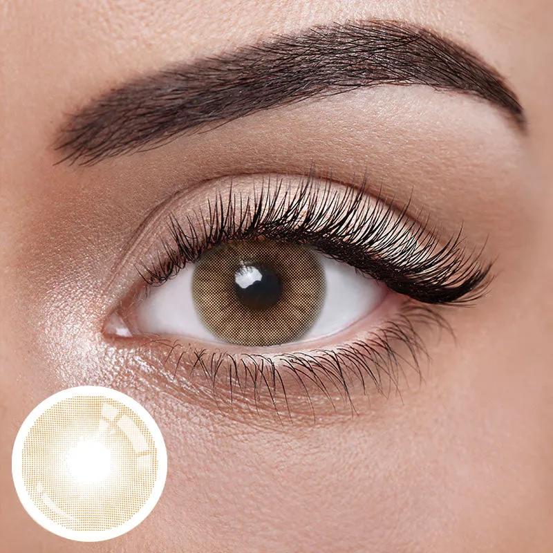 Карі Кольорові Контактні Лінзи Айс Браун | Лінзи для краси ( Нульовки ) | Натуральні-Природні | Для світлих - чорних очей, фото 1