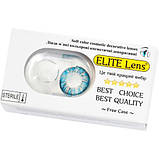 Сині Кольорові Контактні Лінзи Дертиблу  | Лінзи для краси ( Нульовки ) | Натуральні-Природні | Для світлих - чорних очей, фото 3