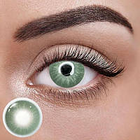 Айс Ендорфін Грін — Зелені Кольорові Контактні Лінзи від ELITE Lens® | Лінзи для краси ( Нульовки) | Натуральні | на 6 міс. Кольор