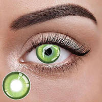 Зелені Кольорові Контактні Лінзи Дрім Грін | Лінзи для краси ( Нульовки ) | Натуральні-Природні | Для світлих - чорних очей