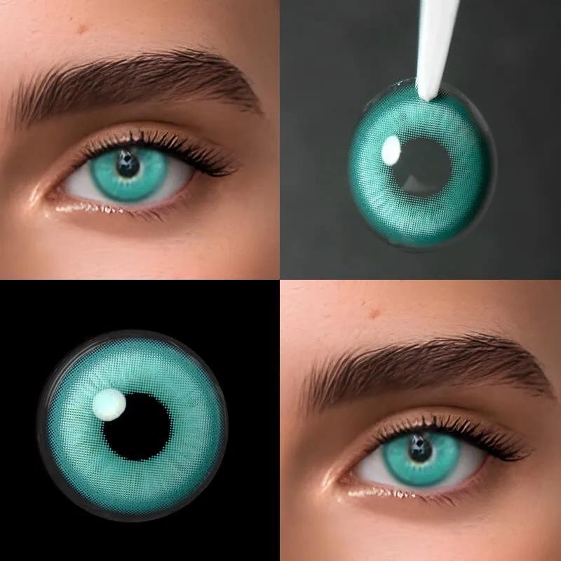 Зелені Кольорові Контактні Лінзи Дрім Мінт | Лінзи для краси ( Нульовки ) | Натуральні-Природні | Для світлих - чорних очей, фото 1
