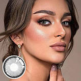 Сірі Кольорові Контактні Лінзи Дрім Грей | Лінзи для краси ( Нульовки ) | Натуральні-Природні | Для світлих - чорних очей, фото 4