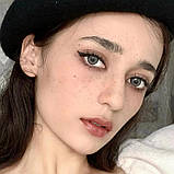 Сірі Кукольні Кольорові Контактні Лінзи | Лінзи для краси ( Нульовки ) | Натуральні-Природні | Для світлих - чорних очей, фото 3