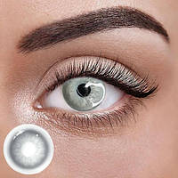 Айс Ендорфін Грей — Сірі Кольорові Контактні Лінзи від ELITE Lens® | Лінзи для краси ( Нульовки) | Натуральні | на 6 міс. Сірий, 1