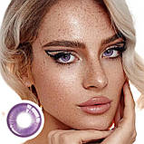 Фіолетові Кольорові Контактні Лінзи Дрім Фіо | Лінзи для краси | Натуральні-Природні | Для світлих - чорних очей, фото 4