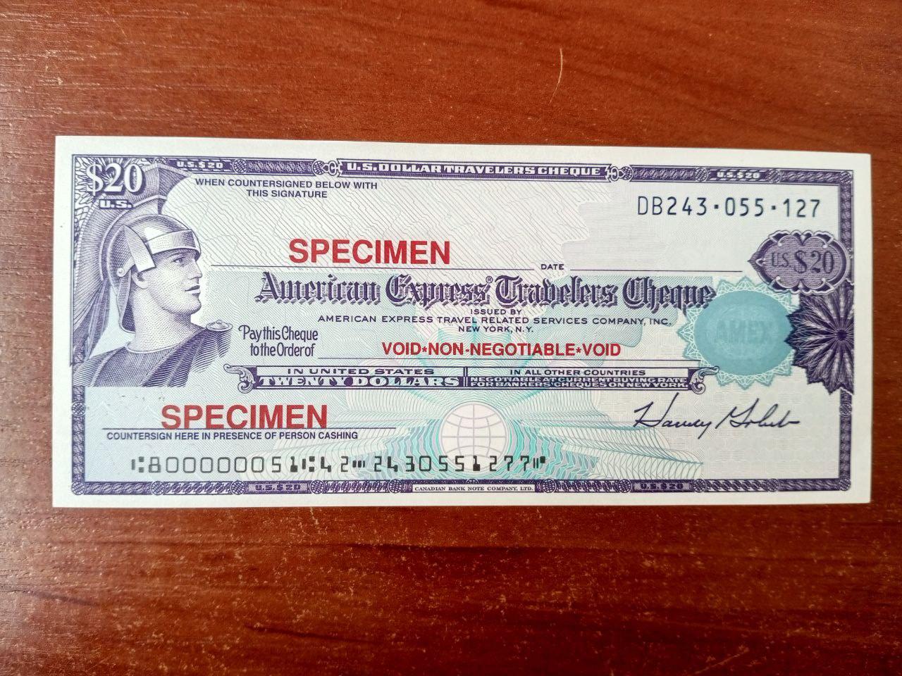 Чек Америкен экспресс 20 $ DB 243.055.127