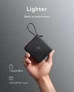 Портативний зарядний пристрій повербанк VRURC T1173 вбудований кабель 10000mAh, фото 3