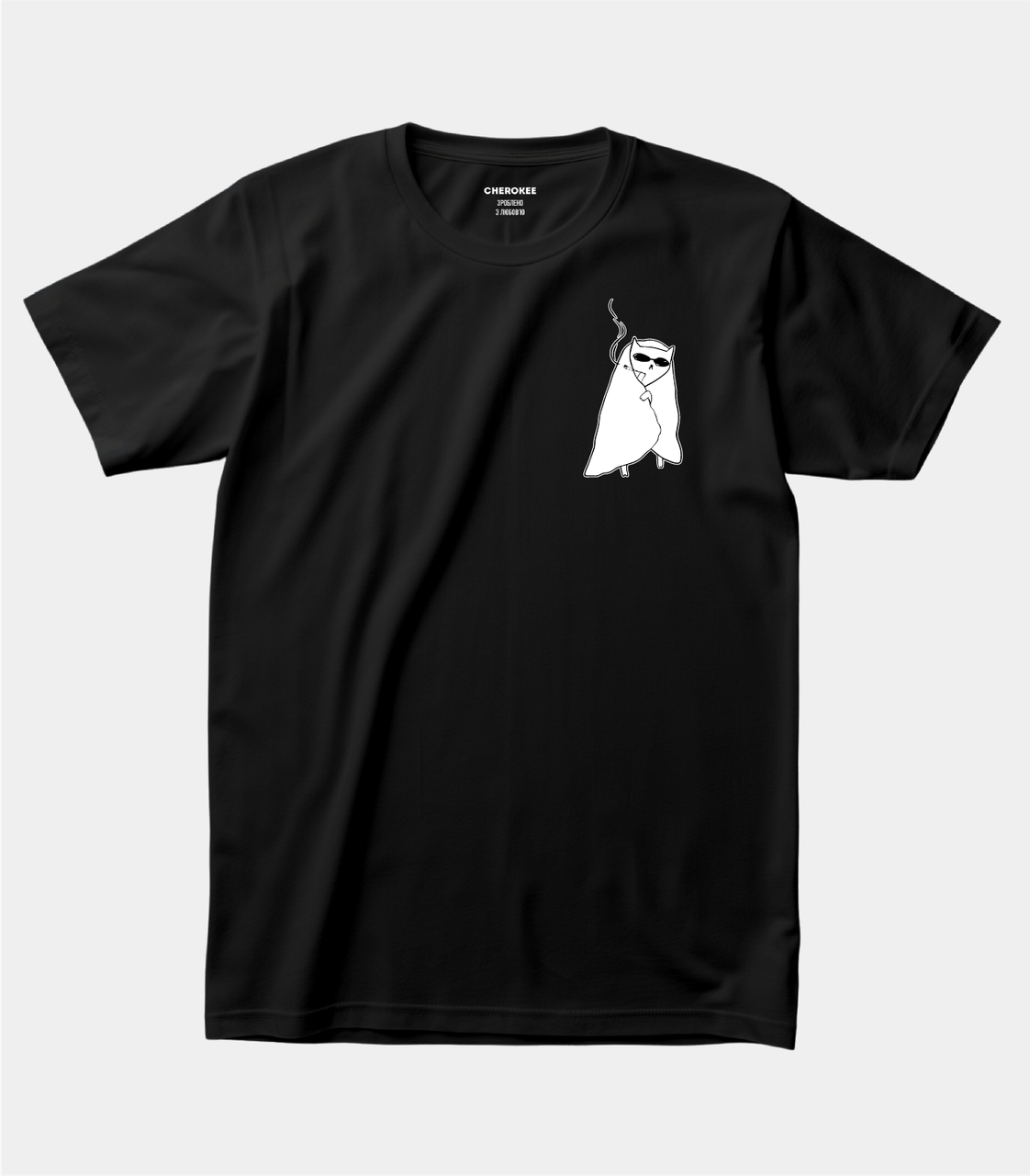 Футболка з принтом "Smoking cat"