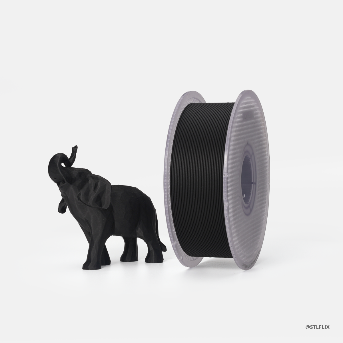 Пластик Bambu Lab PLA-CF Black (14100), Reusable Spool, 1.75мм, 1кг, 350м, 210-240°C, Чорний філамент для 3Д-друку