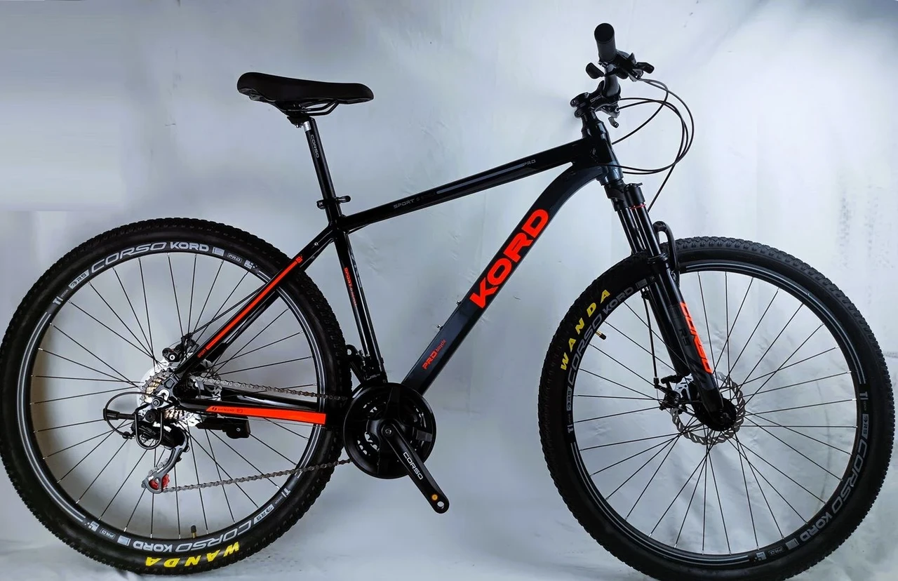 Велосипед гірський спортивний 29" Corso Kord KR-70927 чорно-червоний на зріст 172-180 см