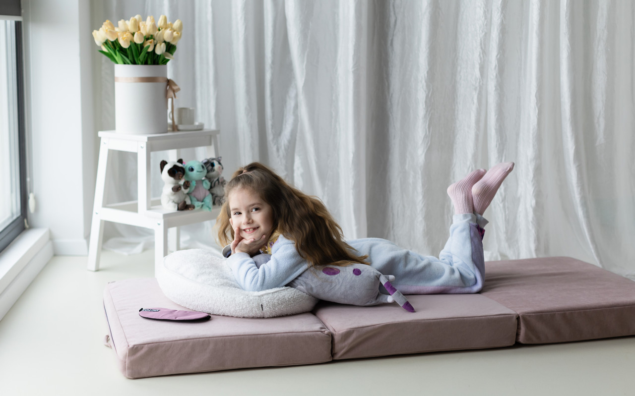 Дитячий матрац-трансформер flexio premium Rose. Сумка для зберігання - у подарунок (200123)